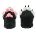 thumbnail image 1 of AOOOWER Furry Paw Gloves Cosplays Wolf Bear Animal Paw Plush Mittens for Women Girls, 1 of 20