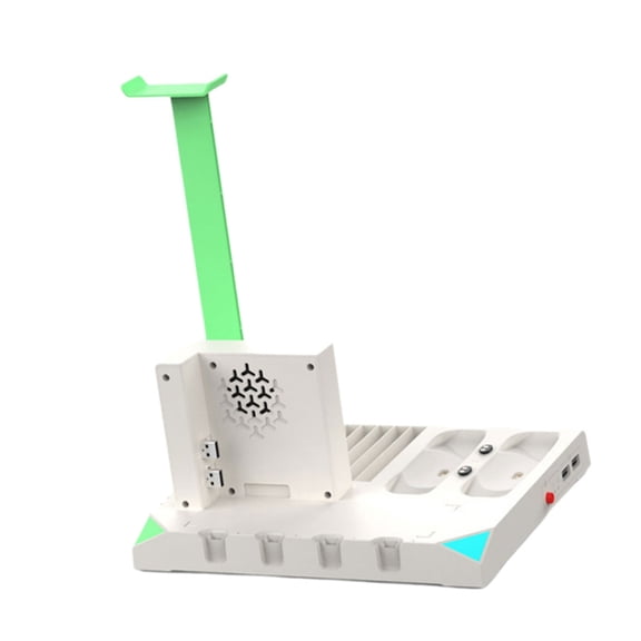 AOOOWER Gaming Accessories Organiser with Built In Cooling Fan Handle Charger Dock for Controllers Joypad