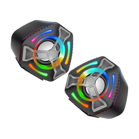 AOOOWER Gaming Optimized Corded Speakers With Color Light Show And Advanced Sound Technology For Immersive Experience