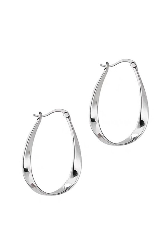 Geometric Silver Mobius Hoop Earring for Women Fashionable Ear Accessories