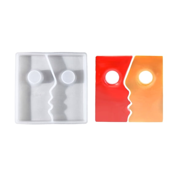AOOOWER Gift Making Silicone Mold Plaster Mould for Abstract Kiss Face Scented Candle