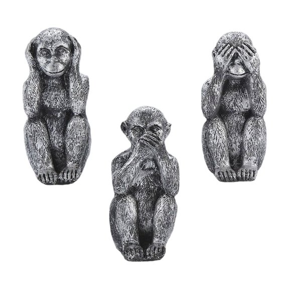 AOOOWER Gold Monkey Sculptures Set of 3 See No Hear No Speak No Evil Figurines for Bookshelves and Bedroom Decoration