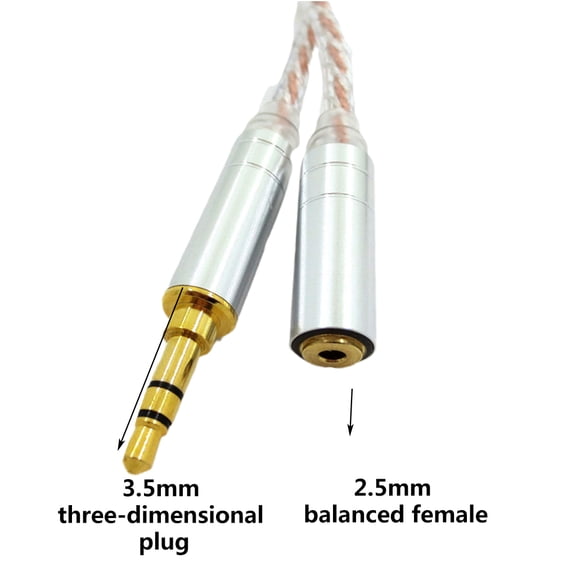 AOOOWER HIFI 2.5mm Balanced Male to 4.4mm Balanced Male Audio Adapter Cable 4.4mm to 2.5mm Balance Headphone Conversion Cable