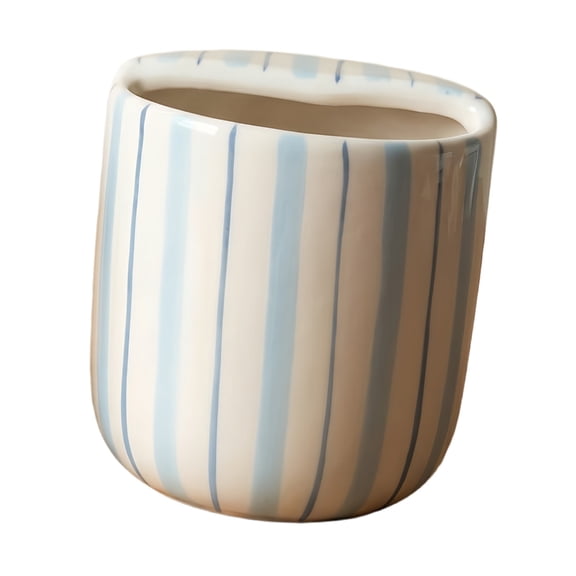 AOOOWER Hand Painted Striped Ceramic Coffee Mug 300ml Large Capacity Microwave Safe Drinking Cup For Home Offices Travel Gift