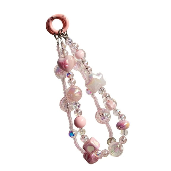 AOOOWER Handmade Beaded Women Phone Chain Wrist Strap Lanyard Jewelry Keychain Antiloss