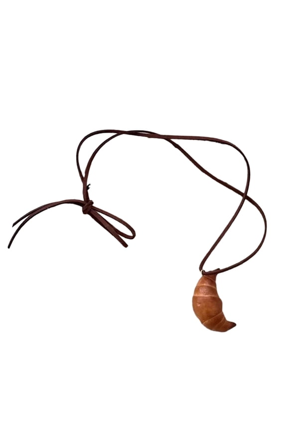 Handmade Bread Charm Pendant Necklace with Bagel and Pretzel Casual Wear