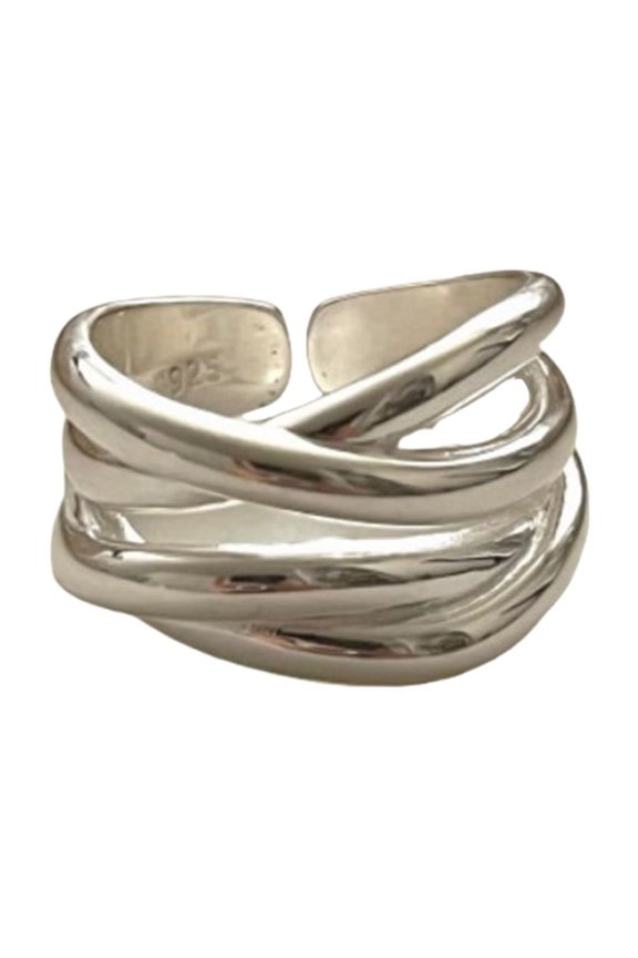 Handmade Irregular Interwoven Rings Women's Irregular Line Crossed Ring With Geometric Style For Fashionable Outfits