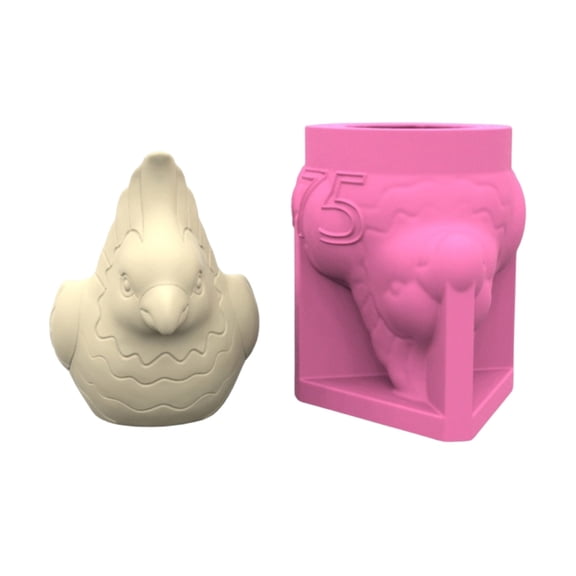 AOOOWER Handmade Silicone Flower Pots Mold Parrot Shape Crafting Planter Moulds for Vase