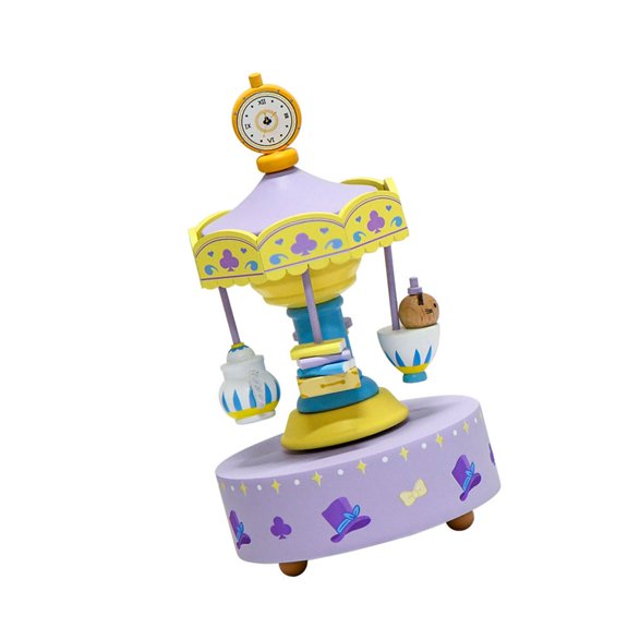 AOOOWER Handmade Wood Music Box with Classical Melodies Rotating For Children Room Decoration And Gift Collectors
