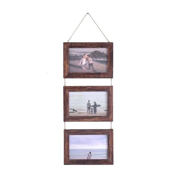 AOOOWER Hanging Collage Picture Frames Wall Decors 3 Opening for 5X7 Inches Photoes