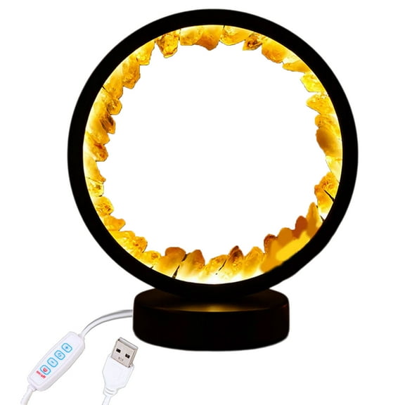 AOOOWER Healings Stone Crystal Column LED Night Light USB Lamp for Relaxation
