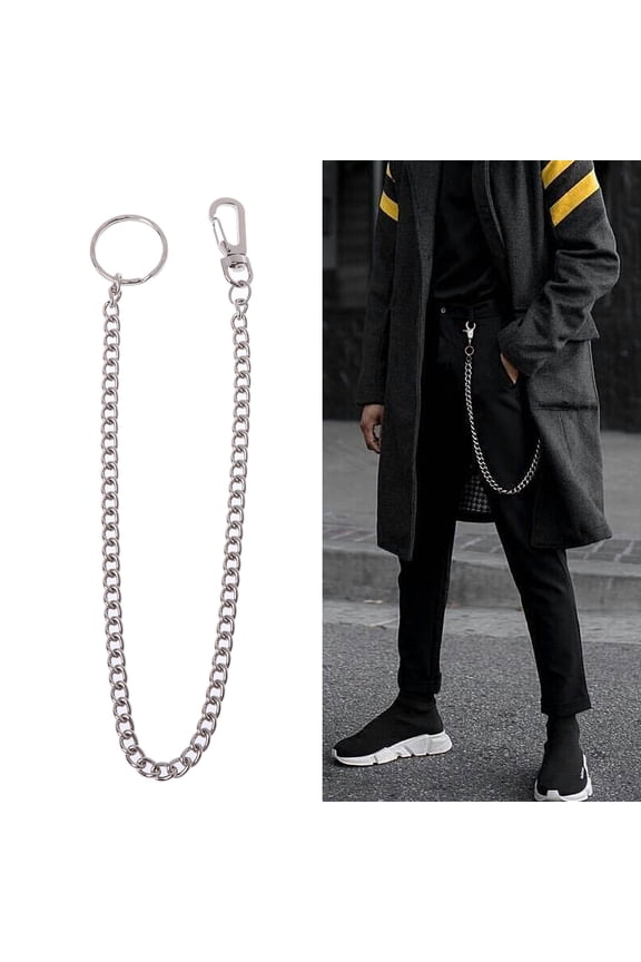 Hip Hop Punk Style Trousers Pants Metal for Key Chains Jewelry Rock Jean Wallet for Key Chain Punk Pants Accessory for B