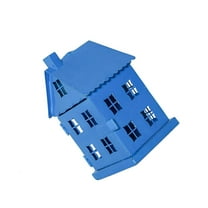 AOOOWER Hollowout Ice House Shape Metal Blue Tealight Candle Holder Hanging Candlestick for Indoor Table Centerpieces Decoration