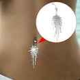 thumbnail image 1 of AOOOWER Hot for Rhinestone Tassel Dangle Bar Body Piercing Jewelry Button Navel Belly Ri, 1 of 7