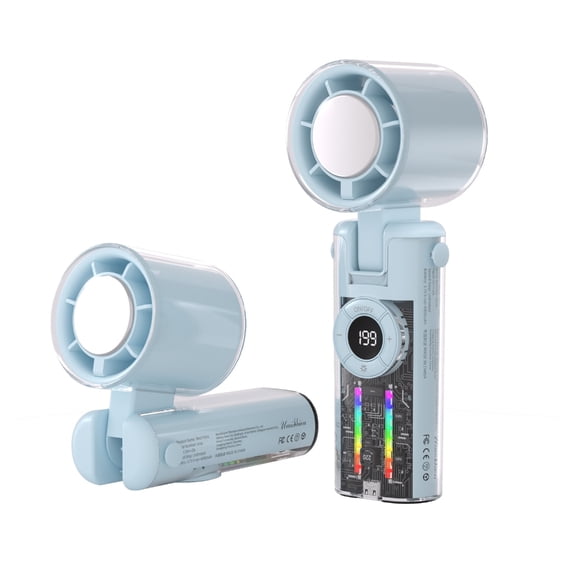 AOOOWER Ice Cool Hand Fan 4000mAh USB C Rechargeable Ergonomic Wearable Fan Adjustable For Sports Study