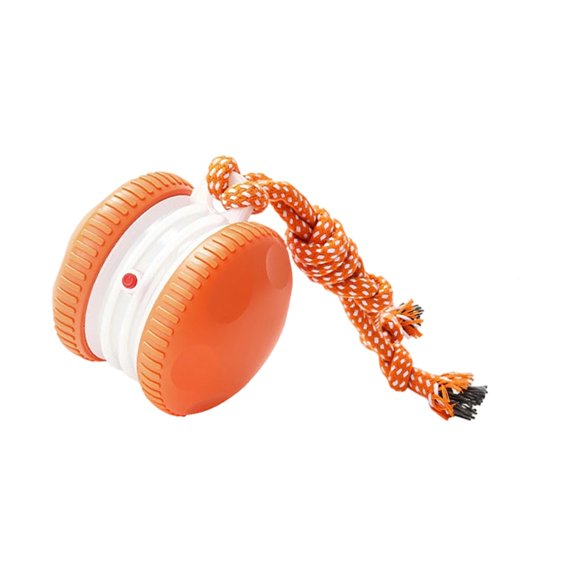 AOOOWER Identity Playing Dog Toy Sphere with Affixed Rope Chew Resistant Double Speed Motion Activated Indoor Fun Rechargeable