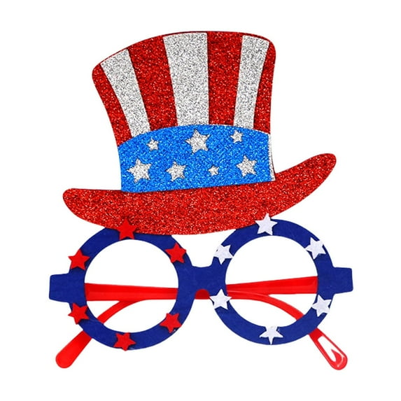 AOOOWER Independence Day Glasses With Red Blue And White Color Flag Prints Designing For 4th Of July Festivities
