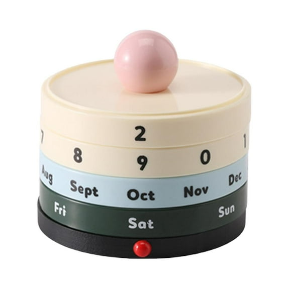 AOOOWER Innovative Rotating Perpetuals Calendar With Eye Catching Ball Design For Office And Home Desktop Space Unique Decors