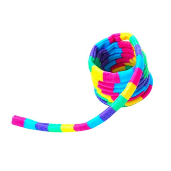 AOOOWER Interactive Colorful Rainbow Striped Plush Telescopic Spring Cats Toy Make Curiosity and Provide Hour of Entertainment