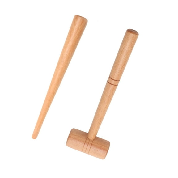 AOOOWER Jewelry Shaping Mallet Rings Size Adjuster Jewelry Shaping Hammer Rings Stretcher Wood Texture for Professional Use