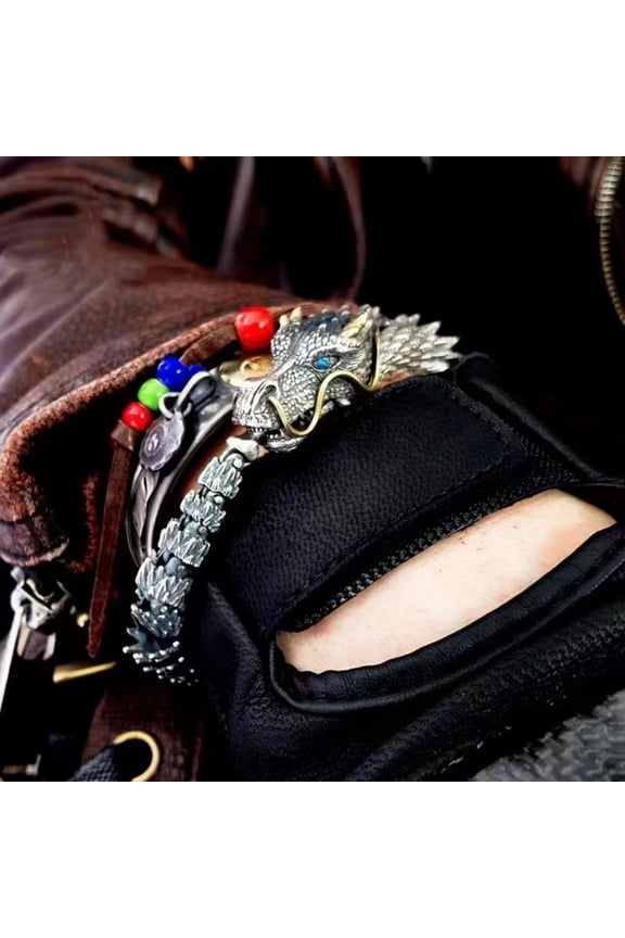 Keel Chain Link Bracelet for Men Cool Dragon Chain Bangle Wristband Bracelet