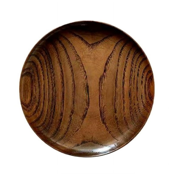 AOOOWER Kitchen Tableware Bread Butter Plates Japanese Style Solid Wood Round Fruit