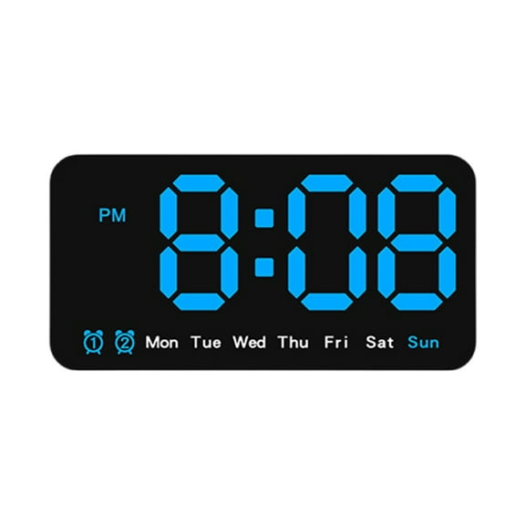 AOOOWER LED Digital Wall Clock Large Display 2 Alarms Clock with DST Function Adjustable Brightness for Living Room and Bedroom
