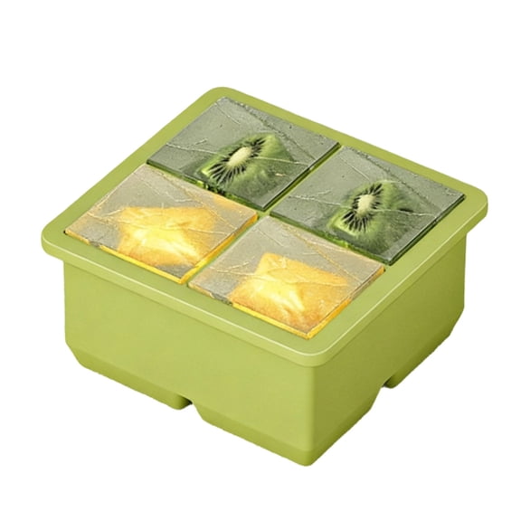 AOOOWER Large Ice Cubes Tray Silicone Freezers Safe Flexible Design For Easy Ice Removal And Creative Freeze Treats Making
