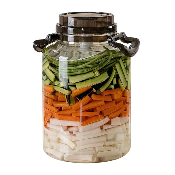 AOOOWER Large Pickle Jar With Handle Plastic Sealed Container For Kitchen Basement Or Outdoor Cooking Activities