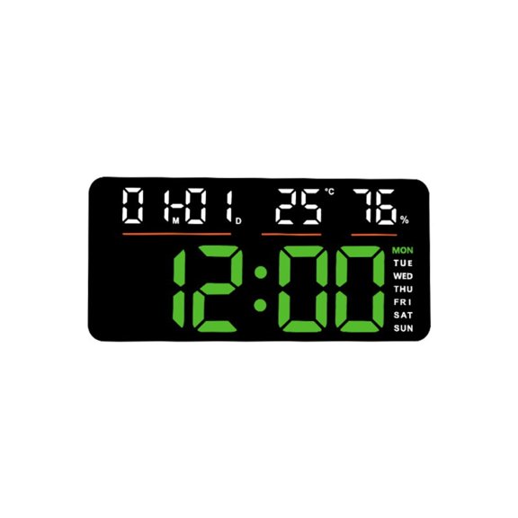 AOOOWER Large Quiet Digital Clock Wall Mounted LED Temperature Date 2 Alarms Countdown