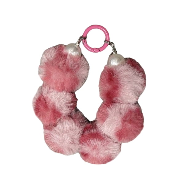 AOOOWER Leopard Print Plush Wristlet Keychain Key Ornament Soft & Lightweight Keyring