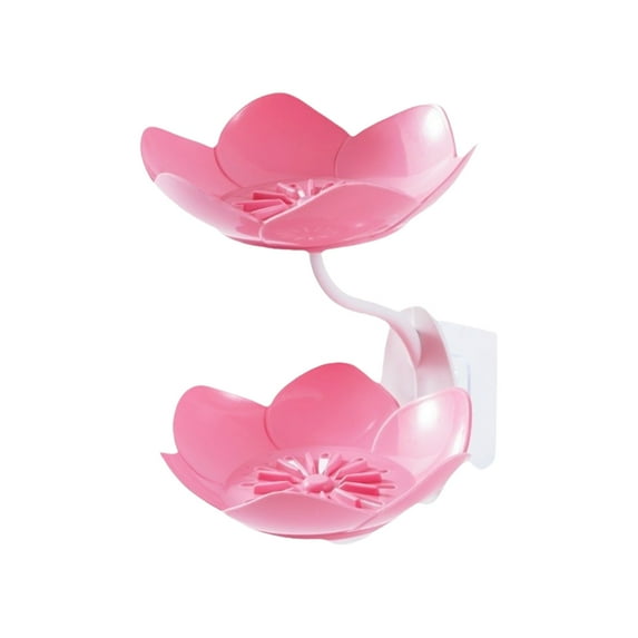 AOOOWER Lotuses Shapeds Bathroom Soap Dish Wall Mounted NoDrill Strong Adhesive Selfs Draining Holder Double Storage Layer For S