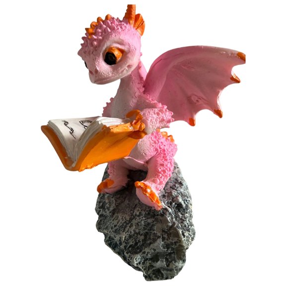 AOOOWER Lovely Miniature Reading archosaur Handmade Statue For Home Office Study Room Shelf Display