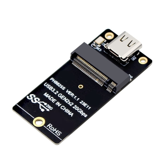 AOOOWER M.2 to Type C Solid Disk Adapter NVME Risers Board Support 2230/2242/2260/2280 Up to 2000MBs 20Gbps Conversion Board