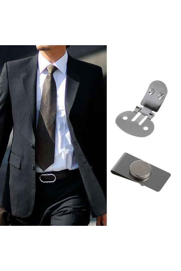 Magnetic Tie Clip Invisible Men's Suit for Jacket Stainless Steel Magnetic Lapel