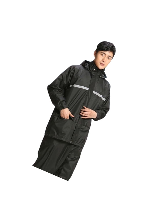 Men's Lightweight Breathable Rain Suit Set With Reflective Trim For Outdoor Commuting And Cycling