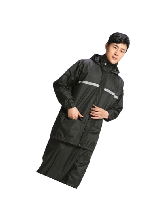 Men's Lightweight Breathable Rain Suit Set With Reflective Trim For Outdoor Commuting And Cycling