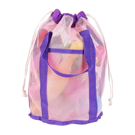 AOOOWER Mesh Beach Bag Sand Toy Bag Seashells Storage Bag Large Capacity Bucket Bag