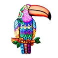 thumbnail image 1 of AOOOWER Metal Colorful Big Mouth Bird Sculpture Wall Art Decor Colorful Crafts Ornament for Home Courtyard Party Decor, 1 of 10