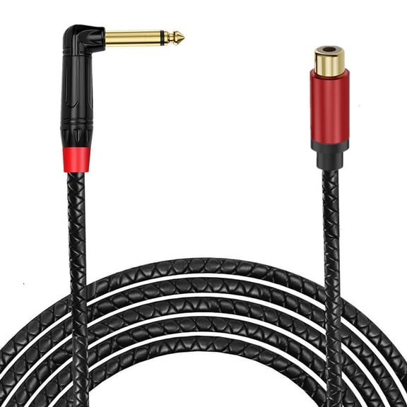 AOOOWER Metal Cores 6.35mm Right Angle to RCAs Audios Wire for Studio Tablets,Mp3 Player