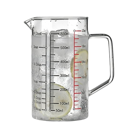 AOOOWER Microwave Safe Borosilicate Glass Measuring Cup With Clear Measurement Marks Measuring Cup For Baking And Cooking