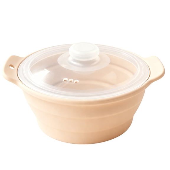 AOOOWER Microwave Safe Steaming Container With Ergonomic Handle & Lid For Vegetables Meat Dumplings 42oz Food Steamer Pot Set