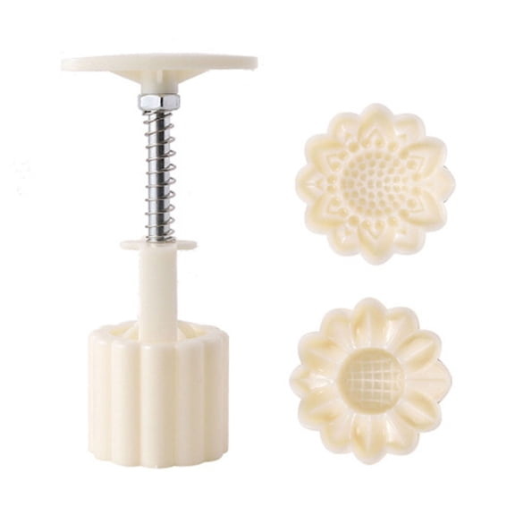 AOOOWER MidAutumn Festival Mooncake Makers Sunflowers Shape Moon Cake Mold Cookie Stamps DIY Hand Press Cookie Dessert Cutters