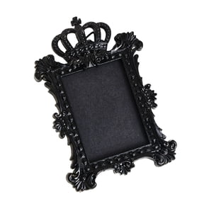 AOOOWER Mini Black Picture Frame Retro Small Antique Resin Baroques Picture Frame Hanging Tabletop Display for DIY Jewelry