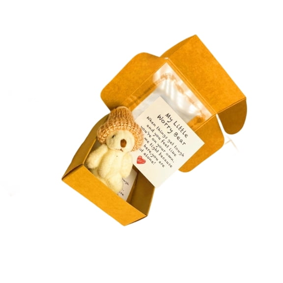 AOOOWER Mini Plushes Bear In Gift Box Portable Soft Stuffed Plushes Doll For Kids Traveling Companion Party Favors