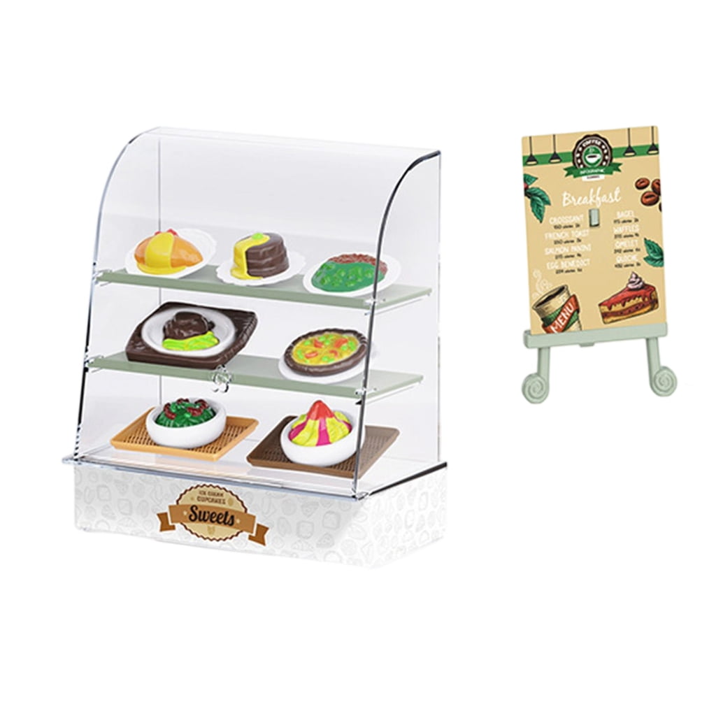 AOOOWER Miniature Bakery Counter Display Cabinet and Dessert Model for ...
