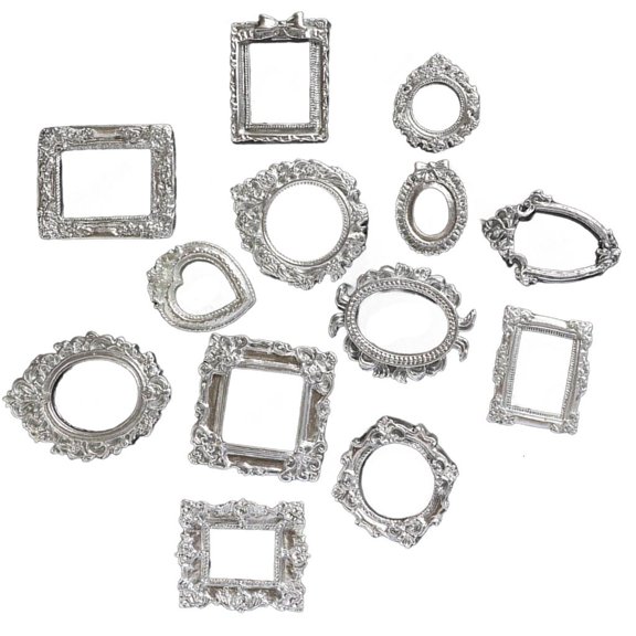 AOOOWER Mixed Outline Resin Mini Frames, 13 Piece Relief DIY Frame Set