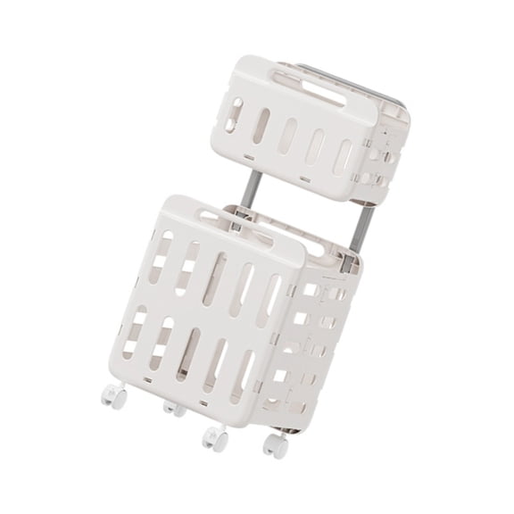 AOOOWER Mobile Mesh Laundry Cart Easy Move Storage Basket For Elderly And Pregnant Women