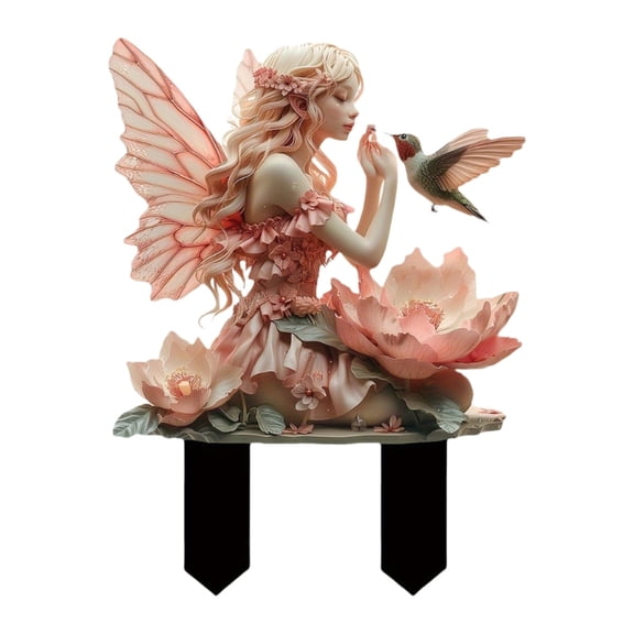 AOOOWER Modern Acrylic Fairies Garden Ornamentd Stake Forest Artwork For Balcony Landscape And Patios Enhancement