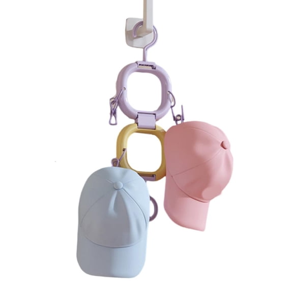 AOOOWER Multi Loop Hat Organiser for Closet Door Wall Mounted Vertical Storage Baseball Caps Accessories Display Rack